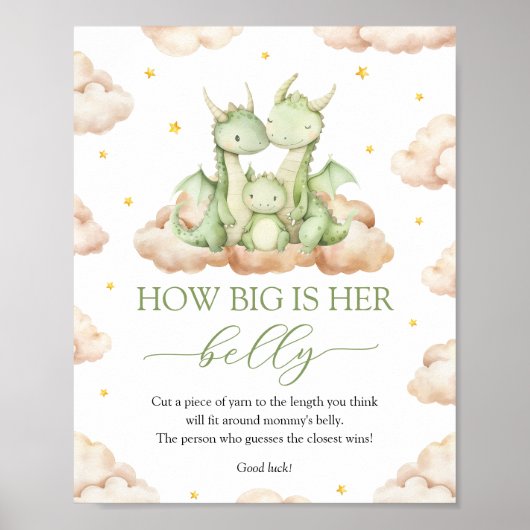 Kleine draak Hoe groot is haar buikteken Poster (Voorkant)