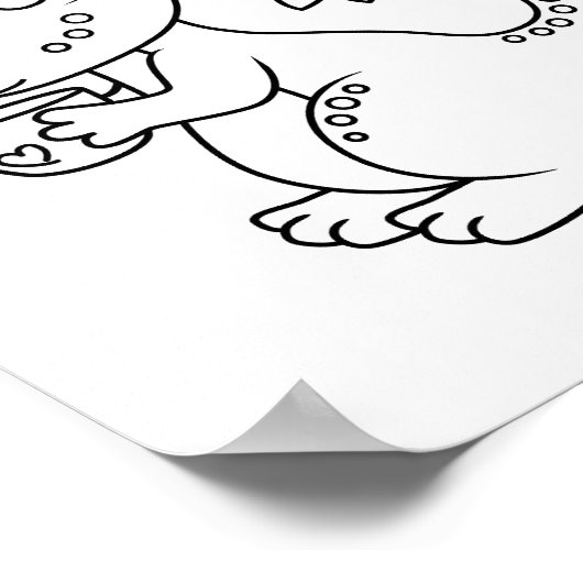 Kleine draak met een bekerpagina bevestigen poster (Hoek)