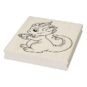 Kleine draak met een bekerpagina bevestigen rubberstempel (Stempel)
