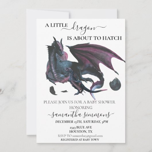 Kleine Draak staat op het punt uit te komen Baby S Kaart (Voorkant)