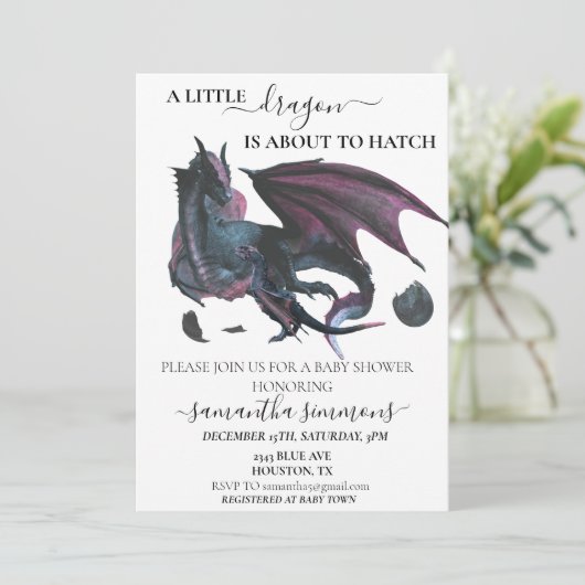 Kleine Draak staat op het punt uit te komen Baby S Kaart (Staand voorkant)