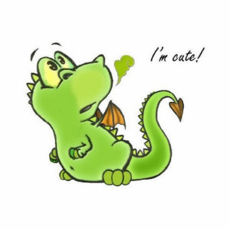 Kleine draak uitrusten staand fotobeeldje 