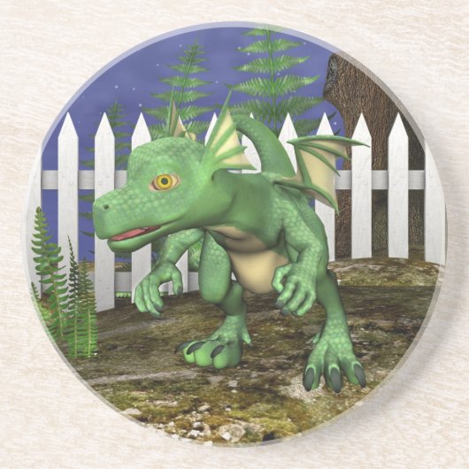 Kleine Draak Zandsteen Onderzetter (Voorkant)