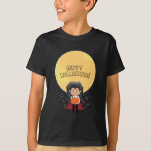 Kleine Dracula Halloween Vampier & Maan Aangepast T-shirt