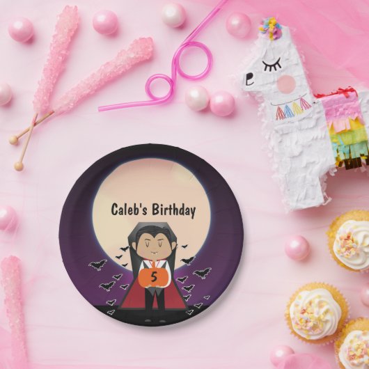 Kleine Dracula Halloween Verjaardagsfeestje Borden Papieren Bordje (Feest)