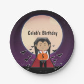Kleine Dracula Halloween Verjaardagsfeestje Borden Papieren Bordje (Voorkant)