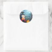 Kleine Dracula Vampier Gelukkig Halloween Party Fa Ronde Sticker (Tas)