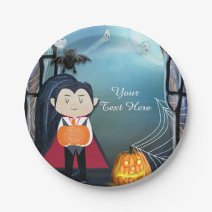 Kleine Dracula Vampier Halloween Verjaardagsfeestj Papieren Bordje