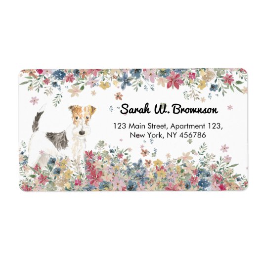 Kleine dragerhaastische fox terrier Dog Etiket (Voorkant)