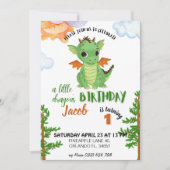 kleine Dragon Verjaardagsuitnodiging, jongen baby  Kaart (Voorkant)