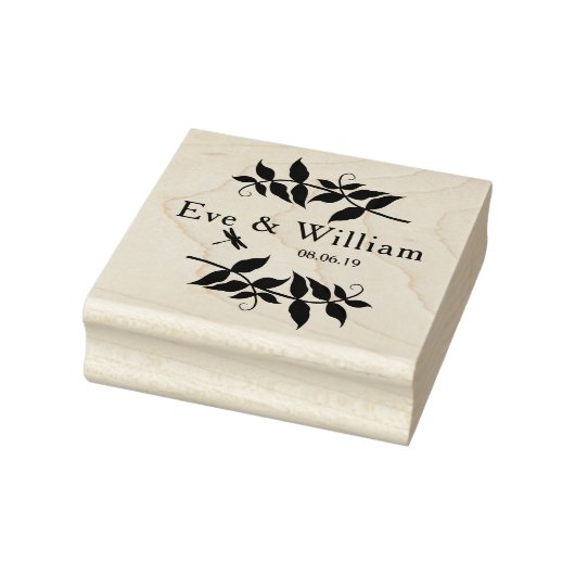 Kleine Dragonfly met vertakkingen en bladontwerp Rubberstempel (Stempel)