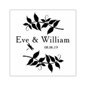 Kleine Dragonfly met vertakkingen en bladontwerp Rubberstempel (Afrduk)