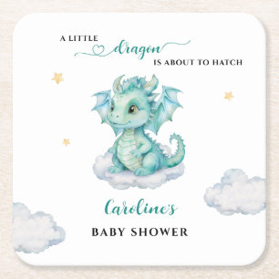 Kleine Draken Baby Shower Kartonnen Onderzetters