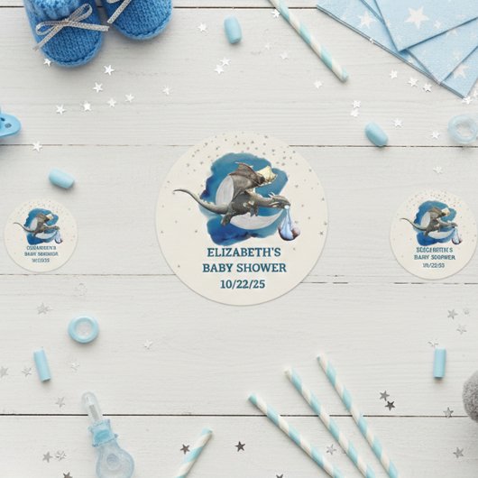  Kleine Drakenridder Zilveren Ster Babyshower   Confetti