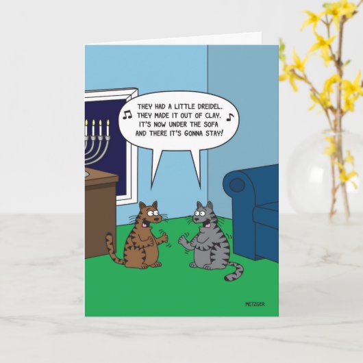 Kleine Driehoek Chanukka Kaart (Gele Bloem)