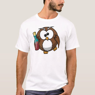 Kleine drink uil met animatie t-shirt