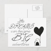 Kleine dromen kunnen grote avonturen worden briefkaart (Voorkant / Achterkant)