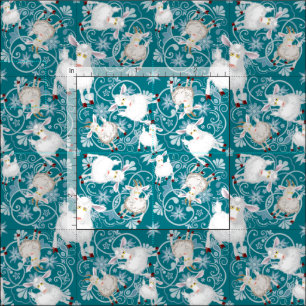 KLEINE DRUK voor Maskers Blauwgroen Kleine Witte G Stof