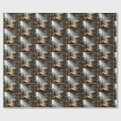 Kleine Drummer Boy Met Baby Jesus Cadeaupapier (Vlak)