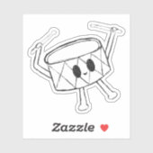Kleine Drummer Boy Sketch Sticker (Vel)