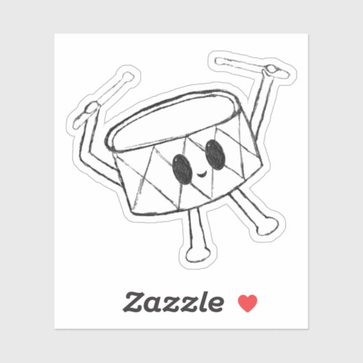 Kleine Drummer Boy Sketch Sticker (Vel)