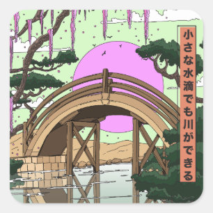 Kleine druppels water kunnen ook een rivier maken vierkante sticker