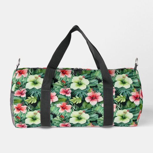 Kleine Duffel Tas Tropische Print (Achterkant)