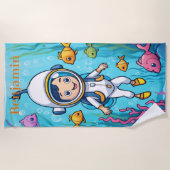 Kleine duiker met Zee leven in de oceaan Strandlaken (Voorkant)