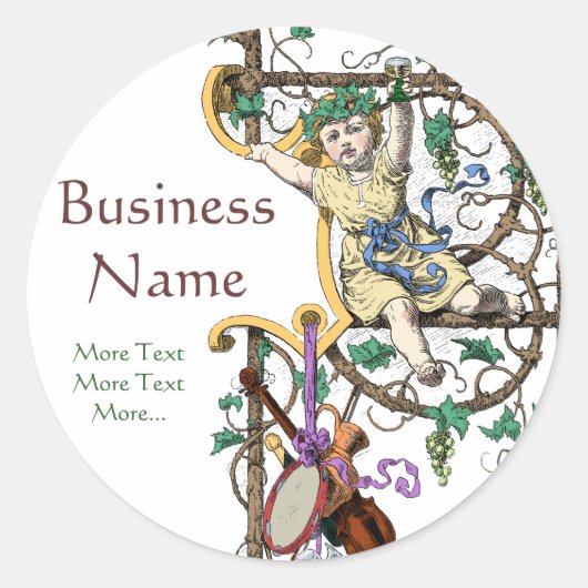 Kleine Duitse Rijn Moezel wijn Cupido Ronde Sticker (Voorkant)