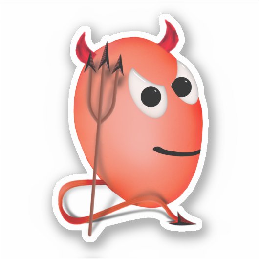 Kleine Duivel, Duivelsei Halloween Sticker (Voorkant)