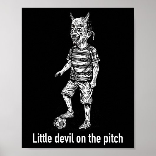 Kleine Duivel Op Het Veld Voetbal Poster (Voorkant)