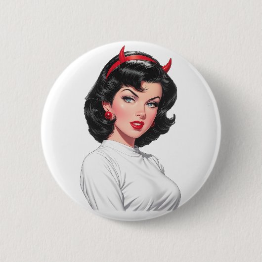 Kleine Duivel Ronde Button 5,7 Cm (Voorkant)