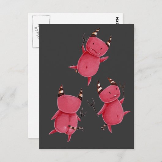 Kleine duivels - Devils dans kunst Briefkaart (Voorkant / Achterkant)