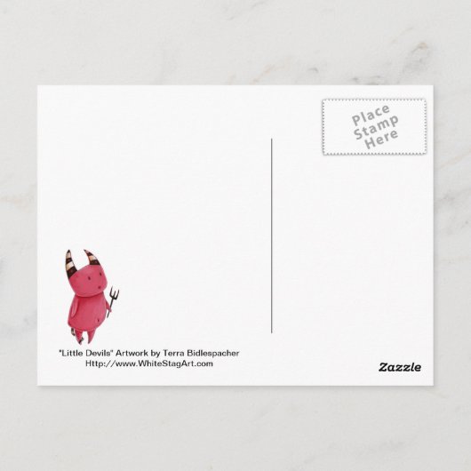 Kleine duivels - Devils dans kunst Briefkaart (Achterkant)