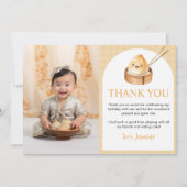 Kleine Dumpling 1e Verjaardag Foto Dank u Kaart (Voorkant)