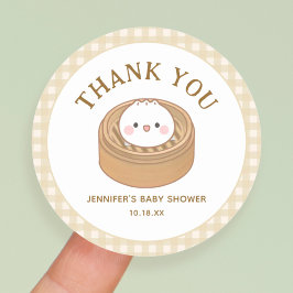 Kleine Dumpling Baby Shower Bedankt Ronde Sticker