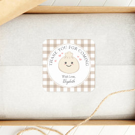 Kleine Dumpling Baby shower bedankt voor je komst Vierkante Sticker