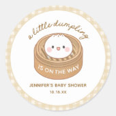 Kleine Dumpling Baby Shower Favor Stickers (Voorkant)