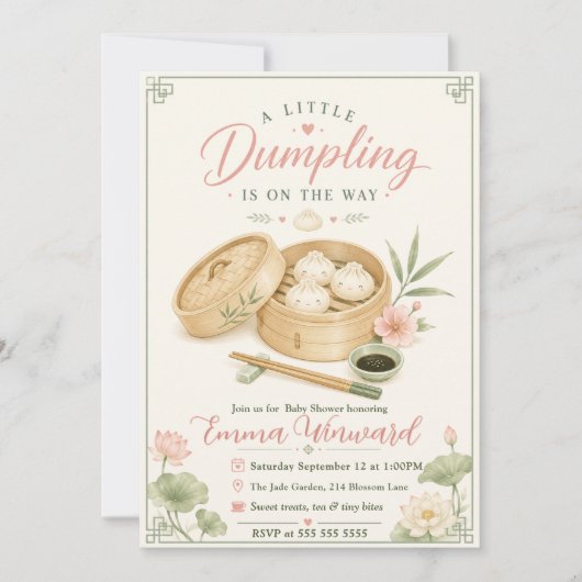 Kleine Dumpling Baby Shower Kaart (Voorkant)