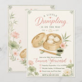 Kleine Dumpling Baby Shower Kaart (Voorkant / Achterkant)