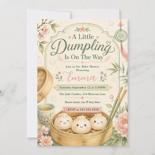 Kleine Dumpling Baby Shower Kaart (Voorkant)