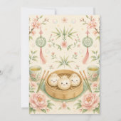 Kleine Dumpling Baby Shower Kaart (Achterkant)