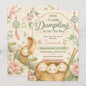 Kleine Dumpling Baby Shower Kaart (Voorkant / Achterkant)