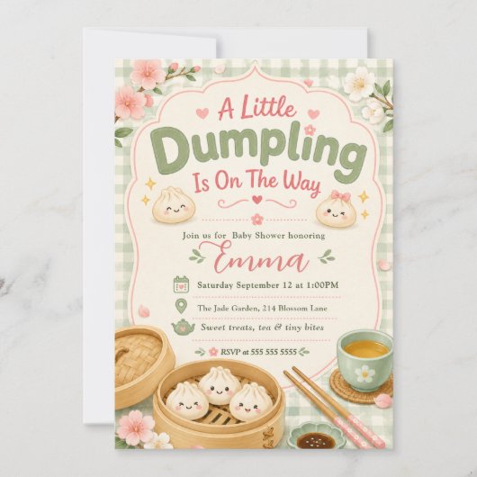Kleine Dumpling Baby Shower Kaart (Voorkant)