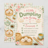 Kleine Dumpling Baby Shower Kaart (Voorkant / Achterkant)
