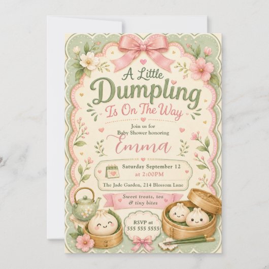 Kleine Dumpling Baby Shower Kaart (Voorkant)