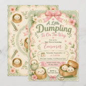 Kleine Dumpling Baby Shower Kaart (Voorkant / Achterkant)