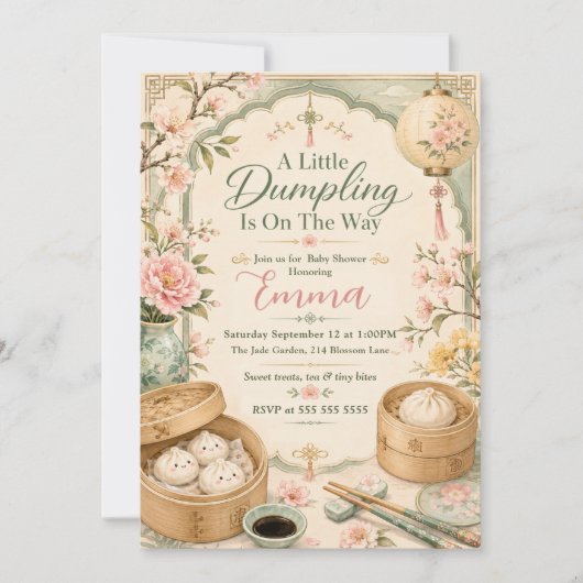 Kleine Dumpling Baby Shower Kaart (Voorkant)