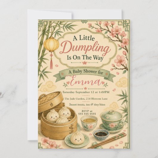 Kleine Dumpling Baby Shower Kaart (Voorkant)