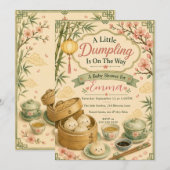 Kleine Dumpling Baby Shower Kaart (Voorkant / Achterkant)